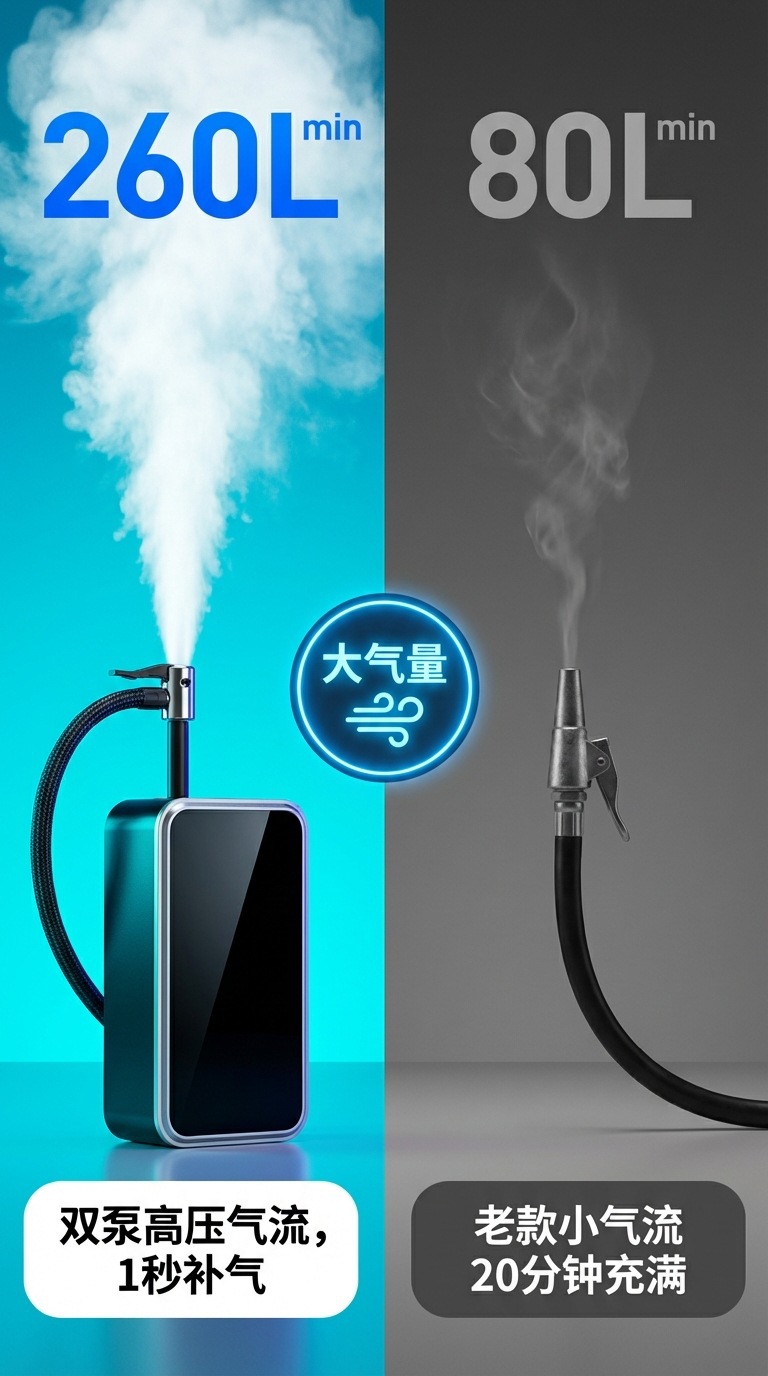 Cross-border exclusive supply of 12v car power supply, multifunctional electric air pump, wireless emergency start car air pump