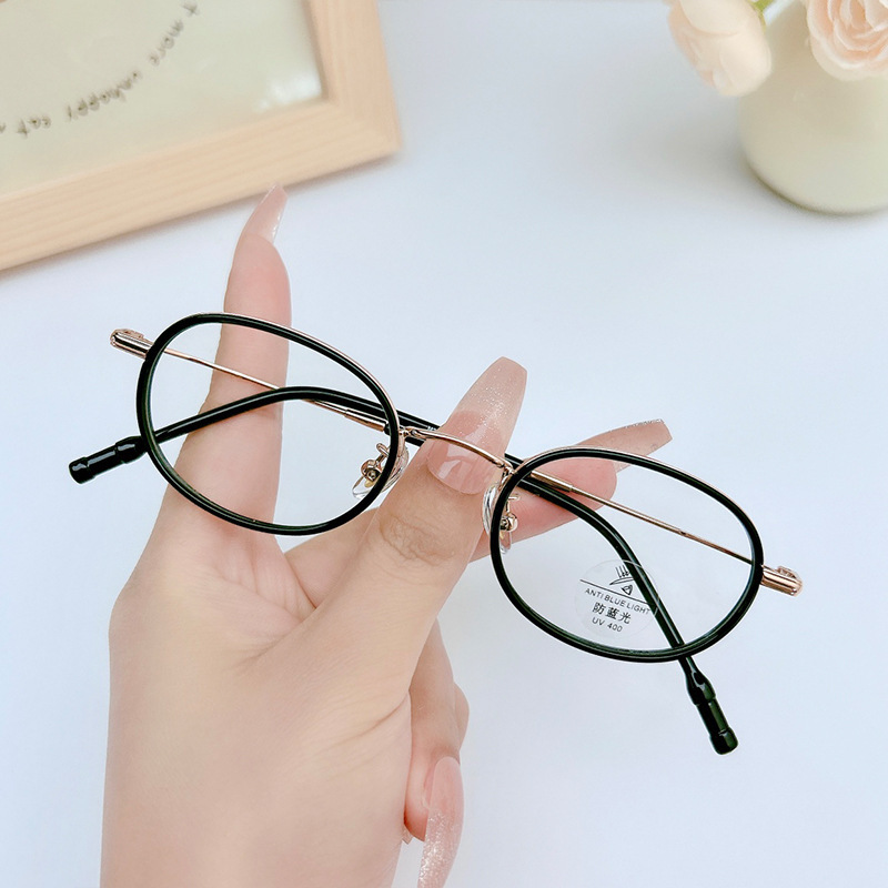 M2988 plain small frame oval glasses frame personality retro plain glasses can be equipped with myopia anti-blue light glasses frame