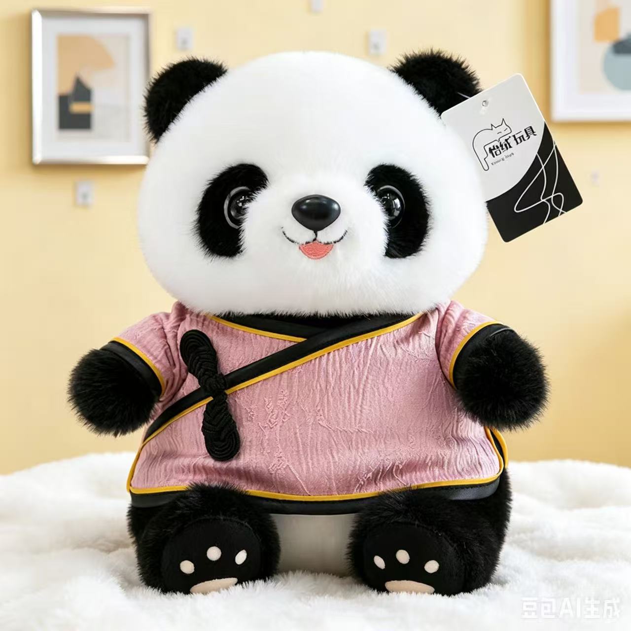 Cute panda muñeca peluche Sichuan panda gigante muñeca colgante creativo regalo hecho a mano logotipo al por mayor