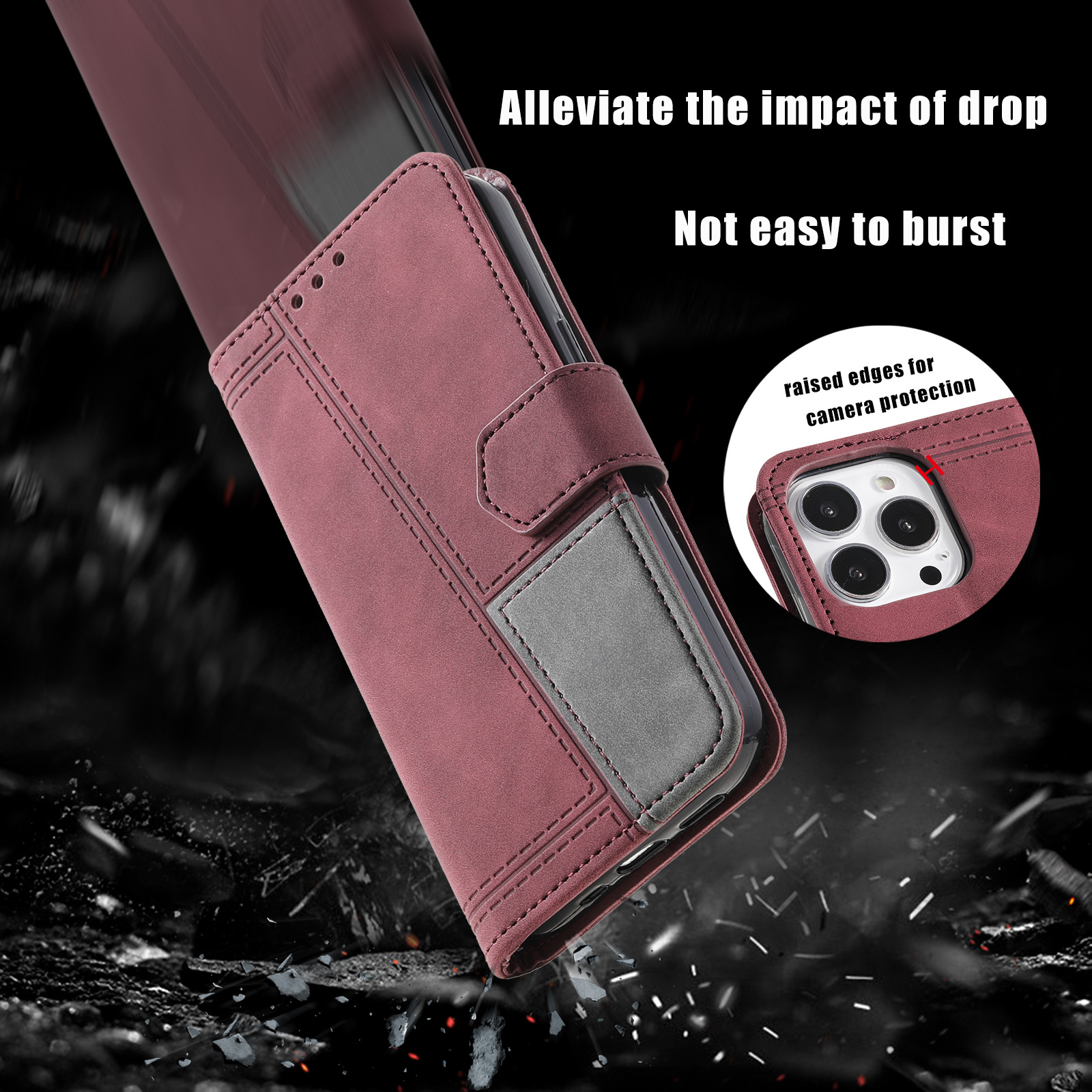 Phone Wallet Case For Iphone And Samsung With Card Holder Stand_voghion.com