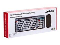 ZYG-806デュアルモードワイヤレスbluetoothキーボードマウスセットレトロパンク風ラウンドキーキャップ充電キーマウスセット