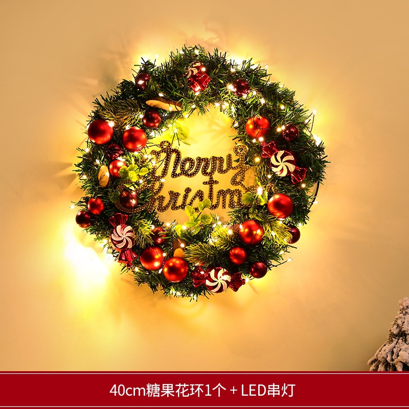 Decoraciones navideñas transfronterizas creativas guirnaldas navideñas puertas colgantes de caña ventanas atmósfera diseño de colgantes navideños