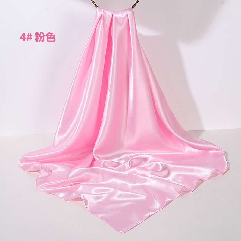 90cm Pure Color Silk Scarf, Single Color Large Square Scarf, Simulated Silk Sunshade, Glossy Satin Satin Square Scarf, Shawl in Stock 90cm Pure Color Silk Scarf, Single Color Large Square Scarf, Simulated Silk Sunshade, Glossy Satin Satin Square Scarf, Shawl in Stock