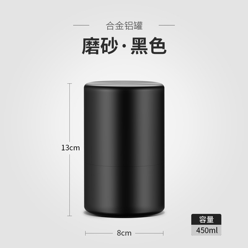 Gran frasco de metal sellado de aleación de aluminio de titanio tarro de té de acero inoxidable Cubo de té de estilo japonés almacén de té de amortiguación