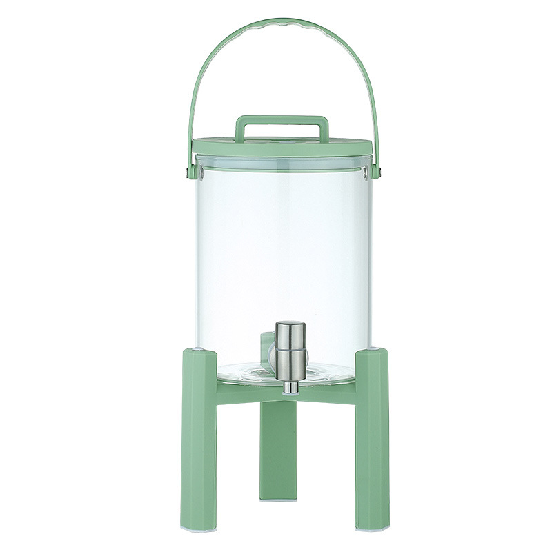 Cesta del refrigerador botella de agua fría con grifo vidrio gran capacidad botella de agua fría hogar bebida enzima cubo sellado burbuja cubo de vino