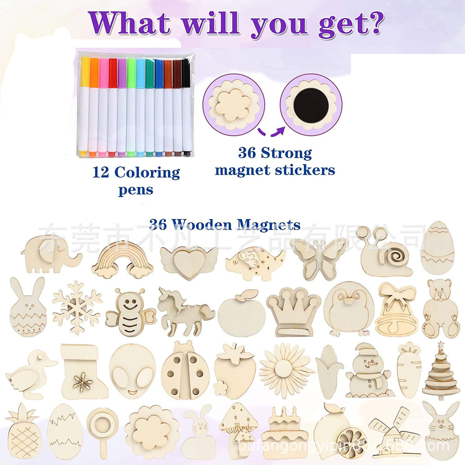 Imanes de Refrigerador Magnéticos, Manualidades para Niños, Regalos de Pintura Hechos a Mano, Imanes de Refrigerador de Madera Estéreo Magnéticos Suaves, Imán de Madera