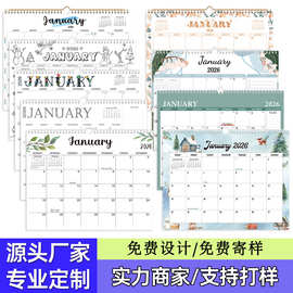 亚马逊专供26-27英文挂历18个月倒计时墙式桌面日历简约创意台历