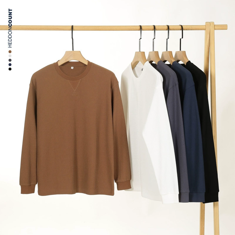 Tengjue мужская женская одежда осень новая пара премиум-класса вафли перевернутый треугольник свитер с длинными рукавами футболка