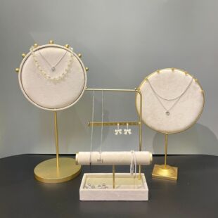 金属首饰架展示架立式绒布柜台陈列珠宝道具项链耳环手链架子货架-阿里巴巴