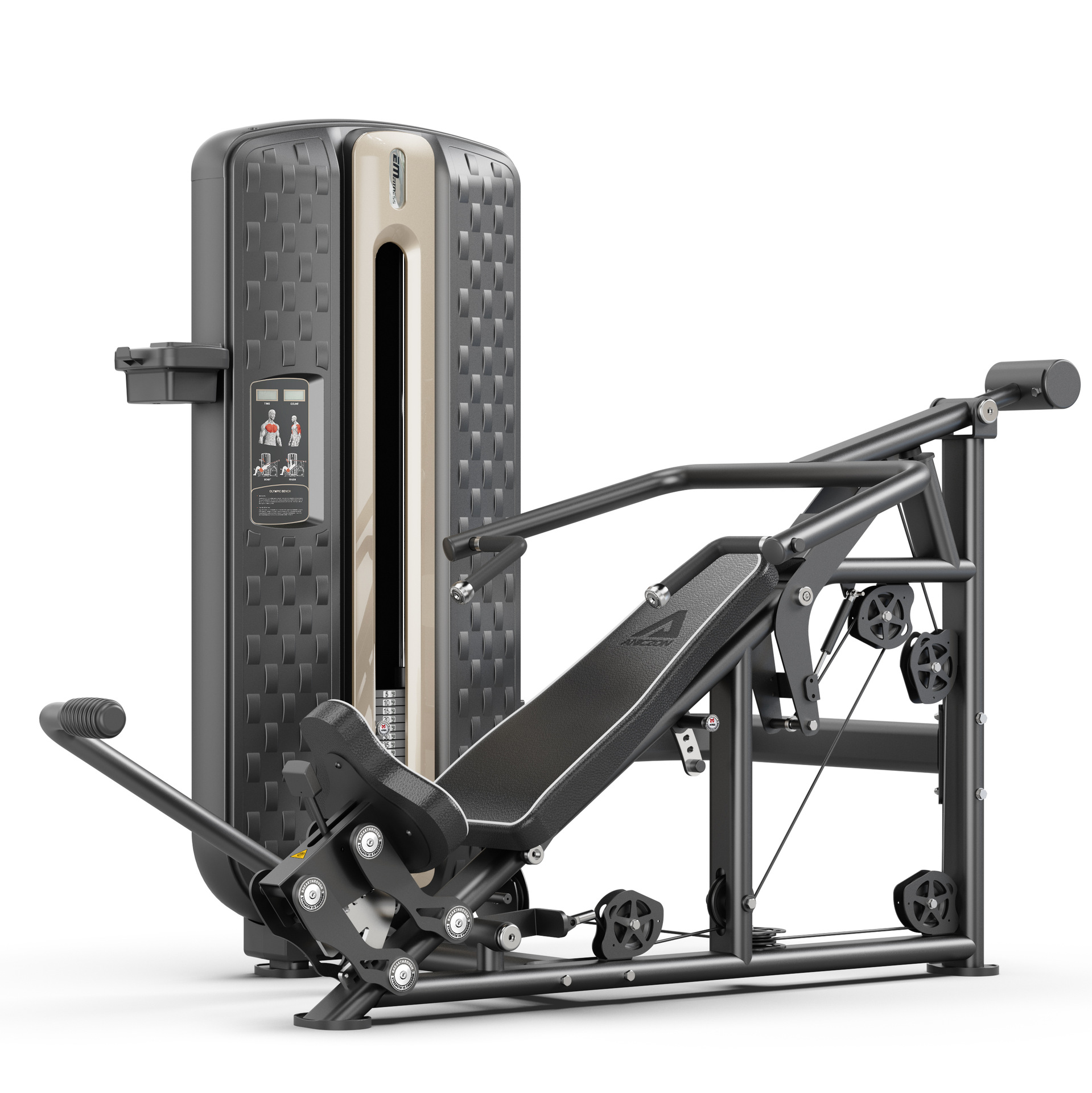 Máquina multifunción para press de pecho sentado con inclinación, press de hombros para gimnasio comercial, press de banca plana y levantamiento de hombros.