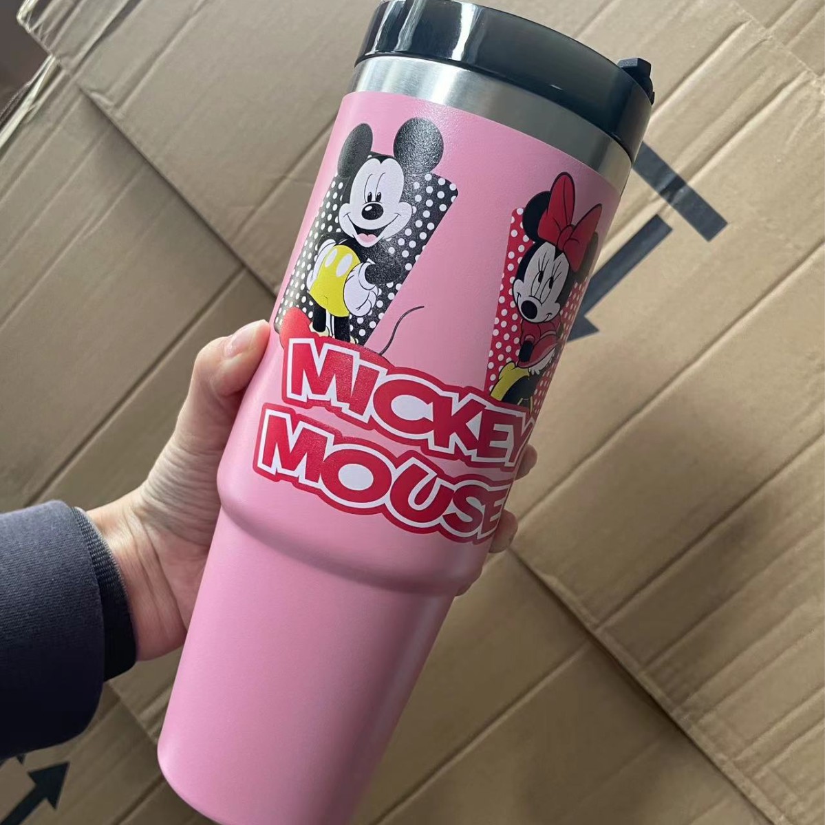 Taza Bingba de 30oz Taza de almacenamiento en frío de gran capacidad Taza de aislamiento de acero inoxidable 304 impresa en 3D Taza de automóvil de vacío