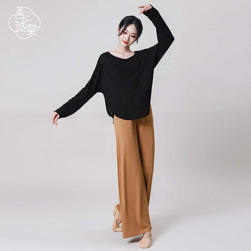 Shanrantang 2025 New Summer Loose Modern Dance Tops Practice Clothes Dance Clothes Black Slimming Look Daily Training Shanrantang 2025 New Summer Loose Modern Dance Tops Practice Clothes Dance Clothes Black Slimming Look Daily Training