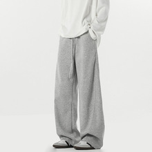 美式重磅弯刀卫裤男秋季潮牌cleanfit宽松直筒裤拼接垂感休闲裤子