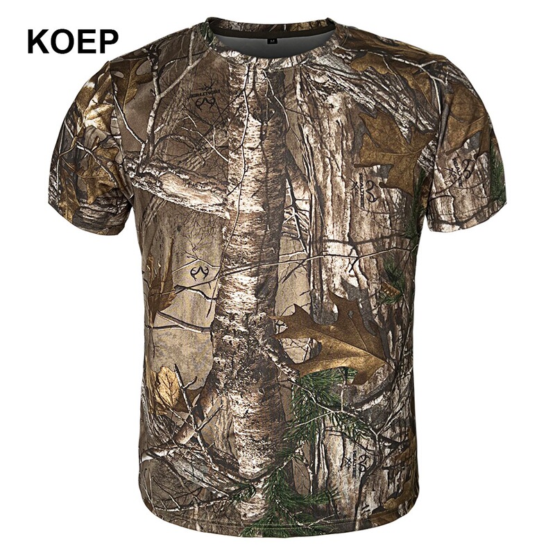 Camouflage outdoor quick-dry hiking t-shirt for men, hunting camouflage camping clothing, direct sales from manufacturer, foreign trade supply Camouflage outdoor quick-dry hiking t-shirt for men, hunting camouflage camping clothing, direct sales from manufacturer, foreign trade supply