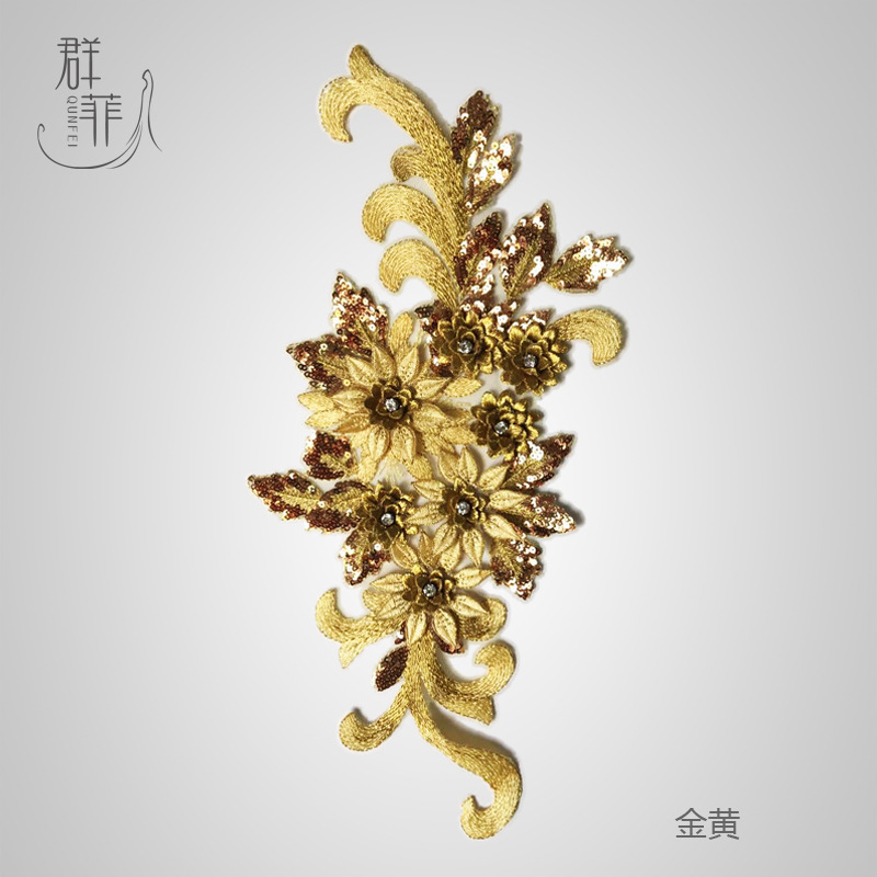 厂家批发直销婚纱礼服手工花朵蕾丝花边面料