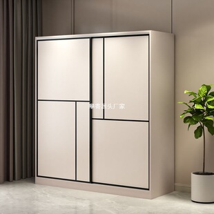 Wardrobe Home Bedroom Cabinet Rental House Sliding Door Storage Cabinet Small Apartment Clothes Cabinet Simple Multi-Layer Storage Cabinet