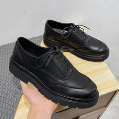 2022 Spring and Autumn British Style Casual Trendy Men's Leather Shoes Black Business Small Leather Shoes Match Suit 25815-T
