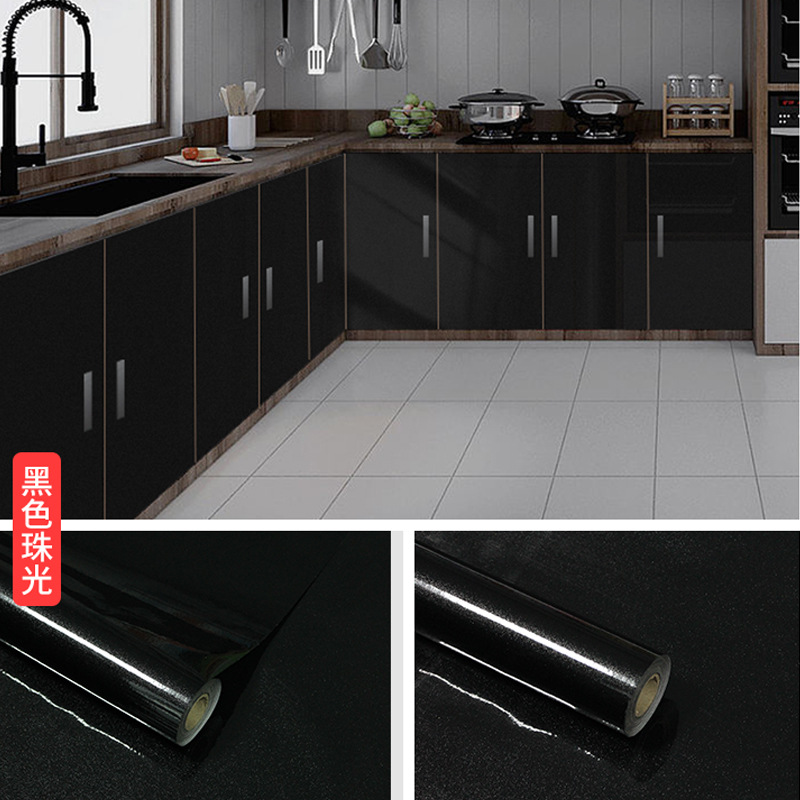 Pintura a la parrilla de película perlada PVC Fondo de pantalla de pared Autoadhesivo de color sólido dormitorio superior Fondo de pantalla de cocina pegatinas decorativas pegatinas