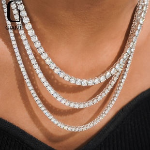 5mm/6.5mm Moissanite Tennis Chain S925 Silver D Color Moissanite with Certificate Black Card Seconds Over-test Drill