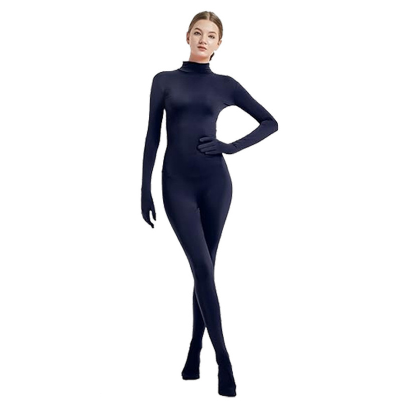 新しいソリッドカラーの女性の手と足のジャンプスーツダンスウェアステージパフォーマンス衣装スパイダーマンボディスーツトレンディ|undefined
