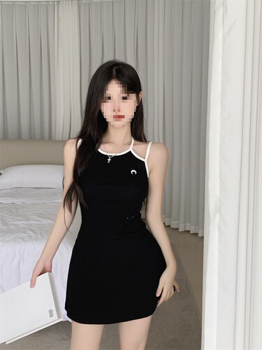 3563 #summer new style temperament and slimming embroidery hot girl skirt, women's clothing, base suspender vest, hip dress