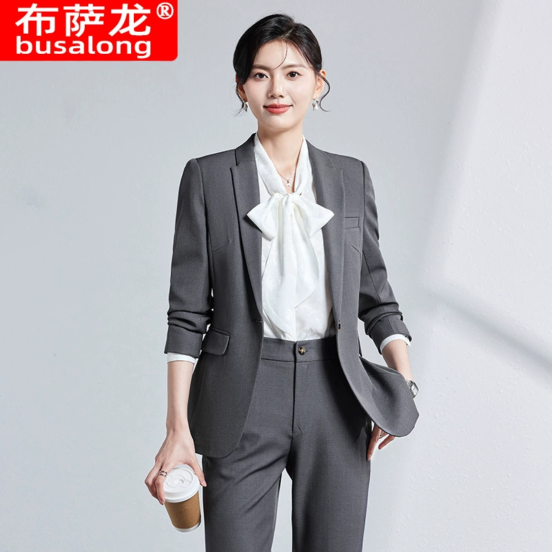 Новый стиль busalong busalong женский длинный рукав профессиональный костюм брюки костюмный костюм рабочая одежда женская 8281