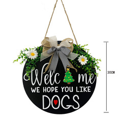 復活節裝飾用品家居聖誕花環裝飾門掛場景布置可替換歡迎木牌