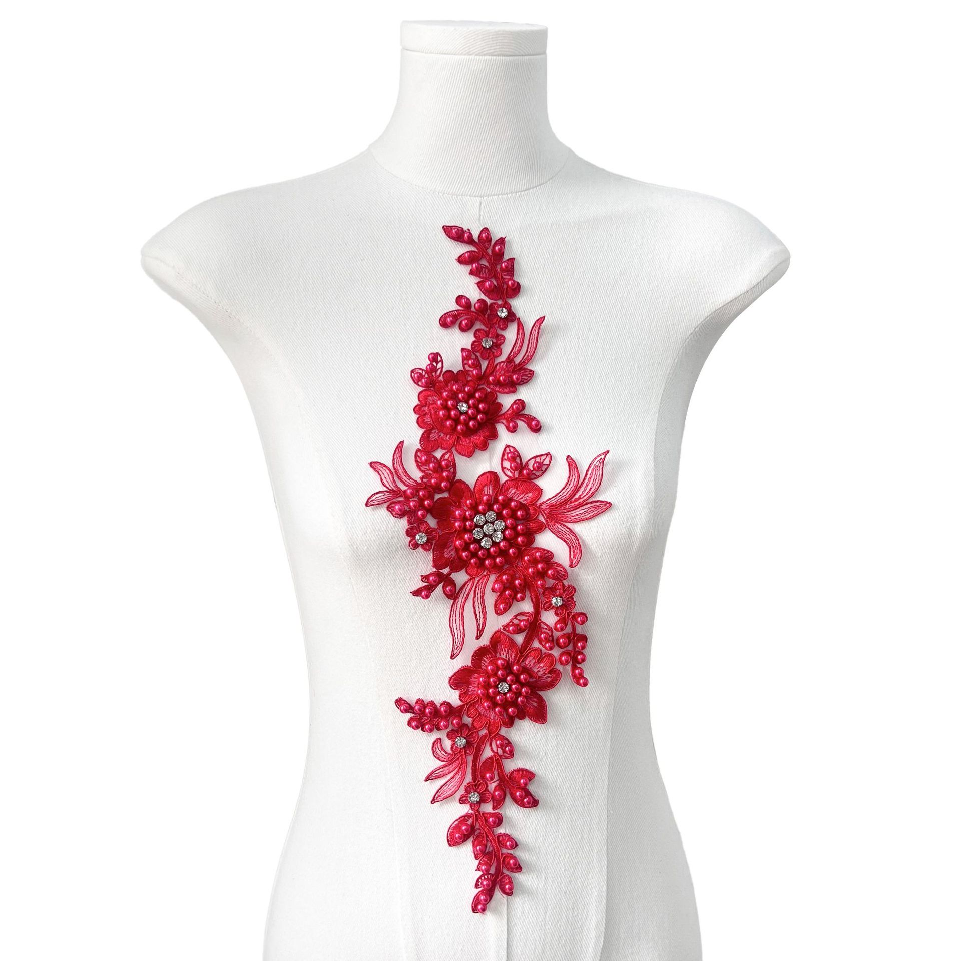 Pegatinas decorativas de flores bordadas tridimensionales Adorno de perlas y diamantes Ropa tridimensional Ropa de baile Zapatos y sombreros Decoración de bricolaje image 7