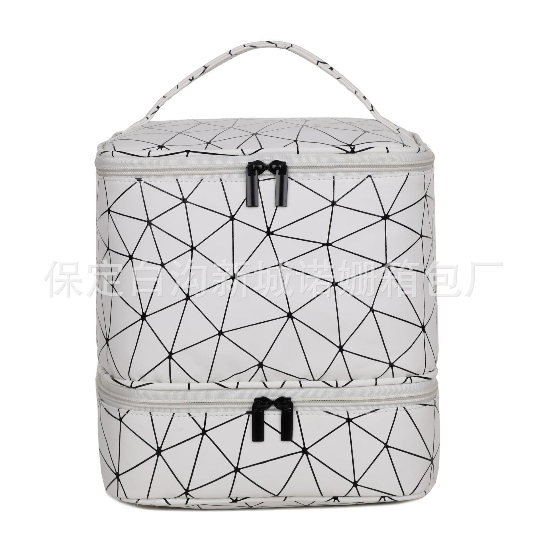 Bolso cosmético transfronterizo de gran capacidad Bolso femenino portátil de PVC de alta calidad Bolso de almacenamiento de esmalte de uñas Bolso de mano para uñas