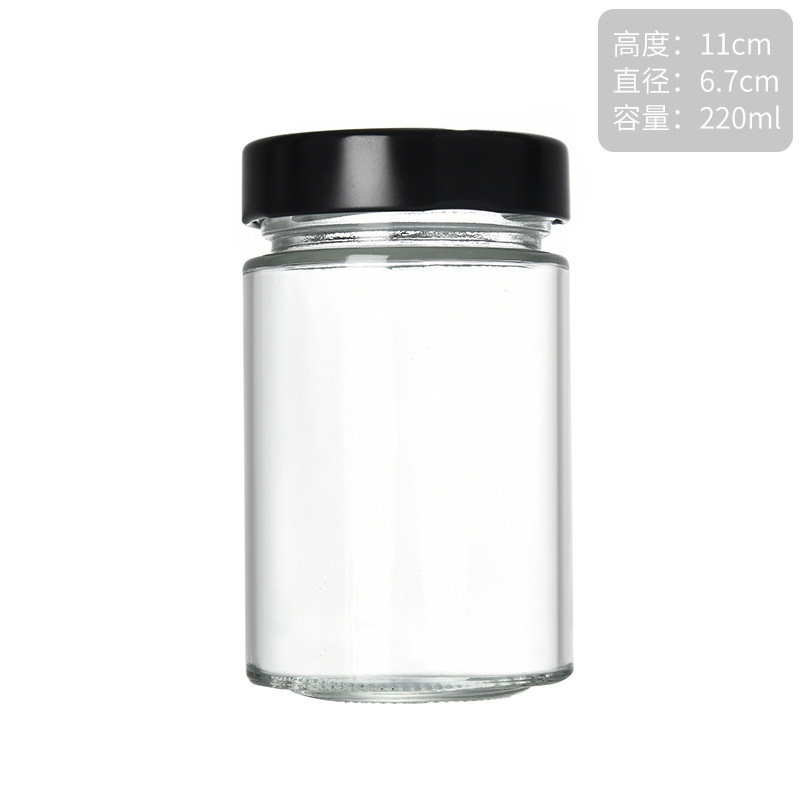 卸売高蓋家庭用ピクルスボトル高温耐性真空食品グレードガラス厚底ラウンド密封保管ガラスボトル|undefined