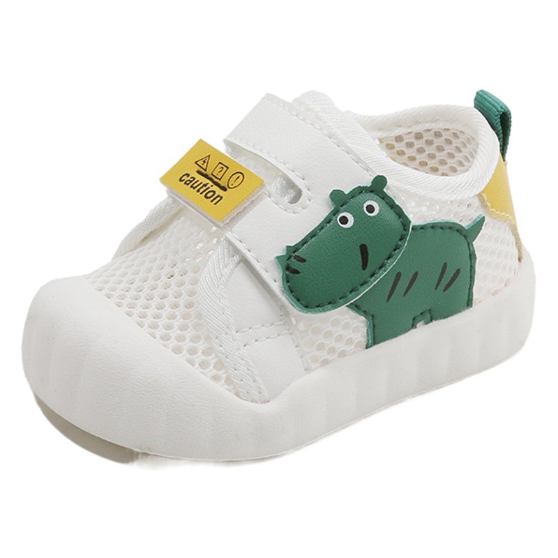 Verano nuevo estilo transpirable dibujos animados baby network shoes mujer suela suave para bebés y niños pequeños zapatos blancos antideslizantes y resistentes al desgaste para hombres