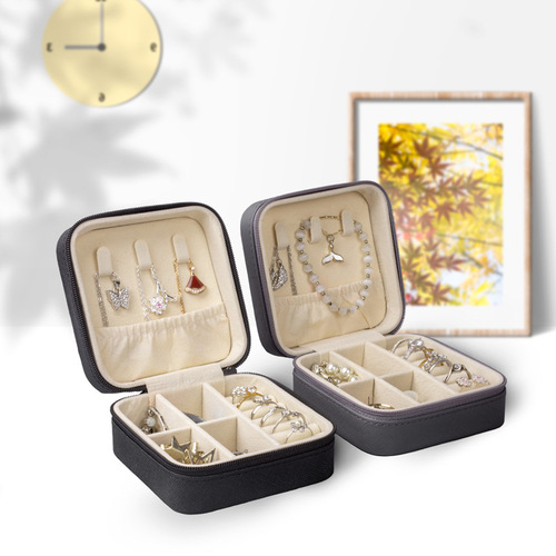 ins cross-border mini jewelry storage box travel portable jewelry box compact ring bag decoration box