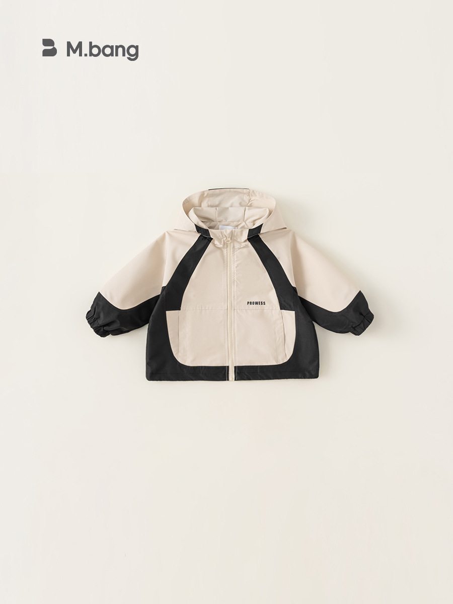 Youbao ropa para niños versión coreana de la chaqueta con capucha de color en contraste otoño nuevo estilo chaqueta de punto con estampado de letras para niños otoño e invierno