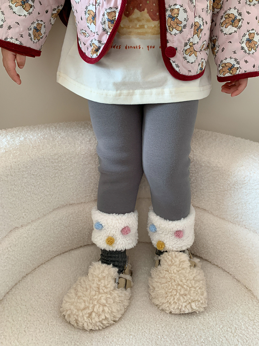 Sugar Pear ropa infantil para niñas y leggings de terciopelo 2024 otoño y invierno nuevos pantalones de otoño para niños coreanos pantalones de bebé