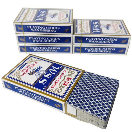 Blue Bee Poker Cards, Full Box of 100 Decks, Directly Shipped by Wangsheng Manufacturer, High-Grade Thickened Upgraded Version, Durable Playing Cards