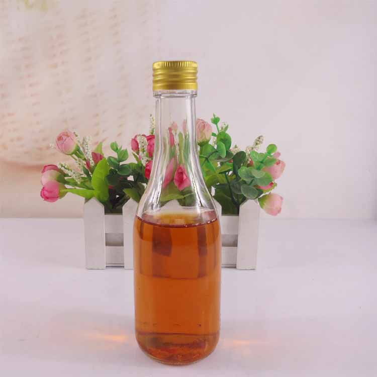 厂家直销200ml玻璃酒瓶铝盖饮料果酒玻璃瓶小果汁瓶玻璃包装瓶