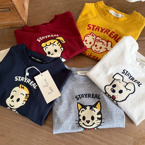 Children's spring cartoon base body-friendly T-shirt