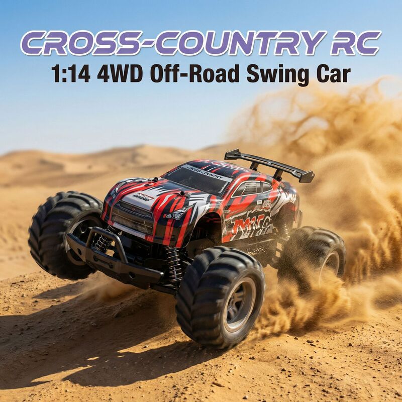 1:16 Swingable Off-Road Remote Control Car, Mountain Climbing Car with Lights, Drift Car, Boy's Rc Remote Control Car