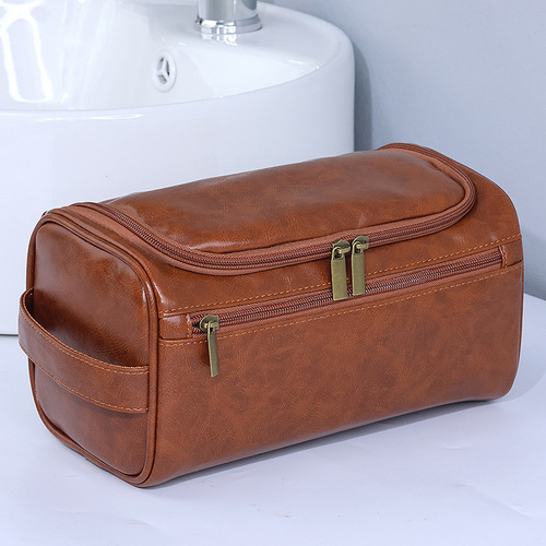 Cross-border Handheld Cosmetic Bag, Large-Capacity Waterproof Travel Storage Pouch in European and American Styles, Made of Durable PU Leather – Multifunctional Organizer Bag
