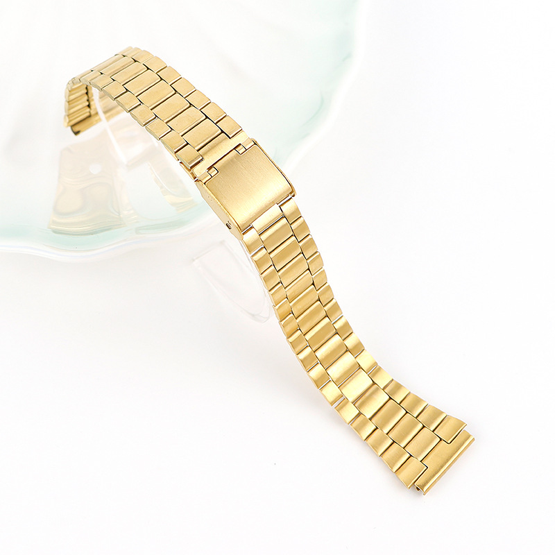 Accesorios universales para relojes inteligentes de acero inoxidable, correa de reloj de metal, correa de reloj de tres plantas, correa de reloj de bambú de metal