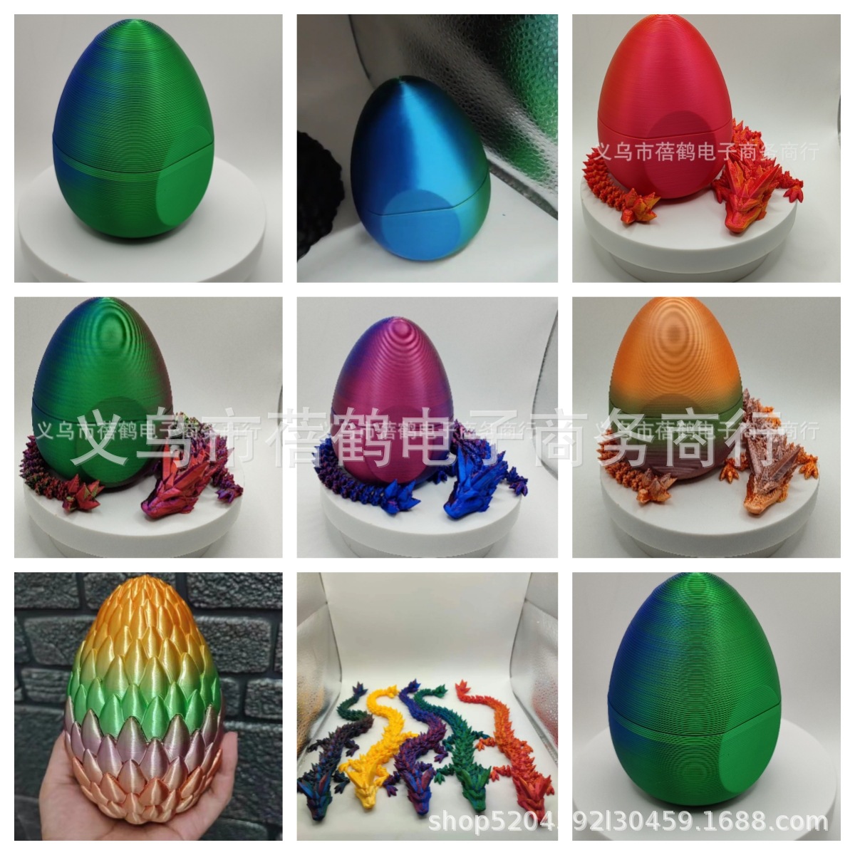 Tanque de peces paisaje decoración 3D impresión conjunta dragón chino decoración creativa conjunto dragón huevo Halloween Navidad