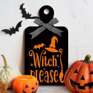 Cross-Border New Products Halloween Wall Decoration Halloween Wooden Hanging Ghost Festival Party Decoration Tray Desktop Ornaments