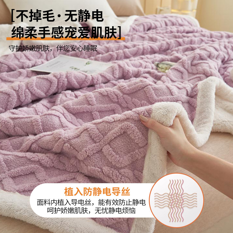 Fronteriza brida manta de peluche gruesa torre de cubierta de oficina siesta manta de peluche de coral manta de aire acondicionado manta de regalo manta al por mayor