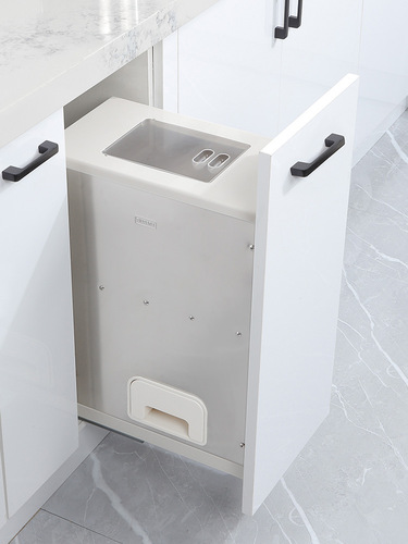 VHM7 wholesale cabinet embedded rice box 304 stainless steel kitchen household drawer type rice noodle box rice barrel rice cabinet
