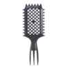 Wheat straw three-pronged bouncing hollow comb, black handle and black teeth (OPP bag)
