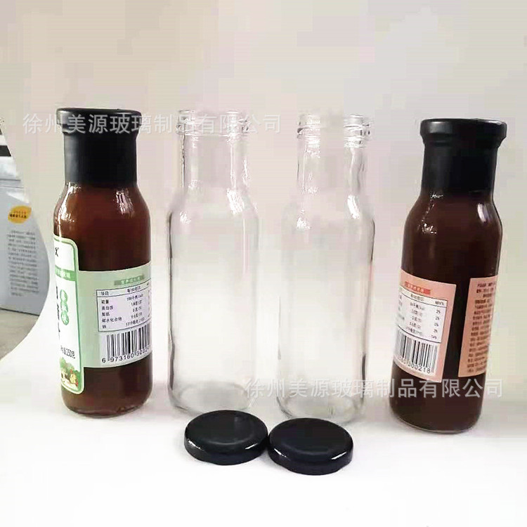 供应250ml酱汁灌装玻璃瓶番茄汁瓶调味瓶酱油醋瓶调味汁包装瓶