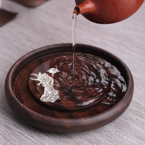 Ebony solid wood pot supporting pot pad teapot mat purple sand pot bracket tray tea set accessories dry bubble table tea ceremony spare parts
