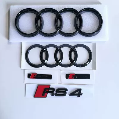 Car logo S3 four-ring front emblems, Sline side emblems - standard-rs4
