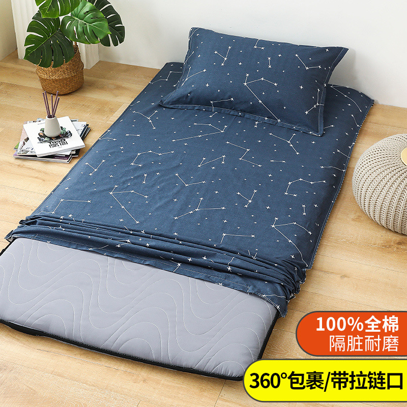 Funda de colchón de algodón 100% funda de edredón dormitorio de estudiantes funda protectora de colchón con todo incluido funda de cojín funda de edredón funda antipolvo