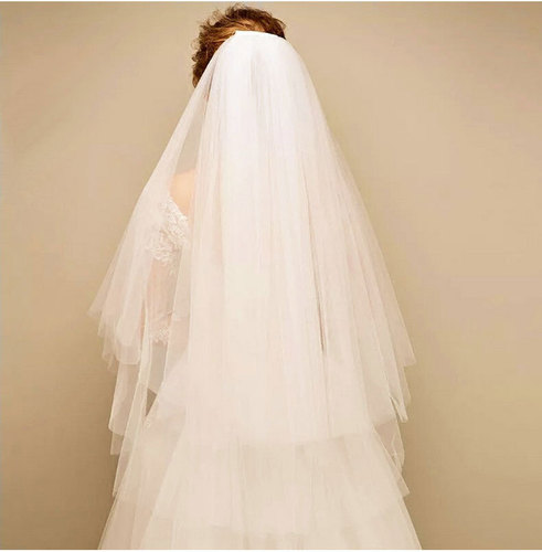 Small veil white veil new bride double layer nude veil veil multi-layer forest style Lolita photo studio photo